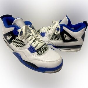 FREE SHIPPING! Men’s Jordan 4 Retro Motorsports Blue White Rare Size Sneakers